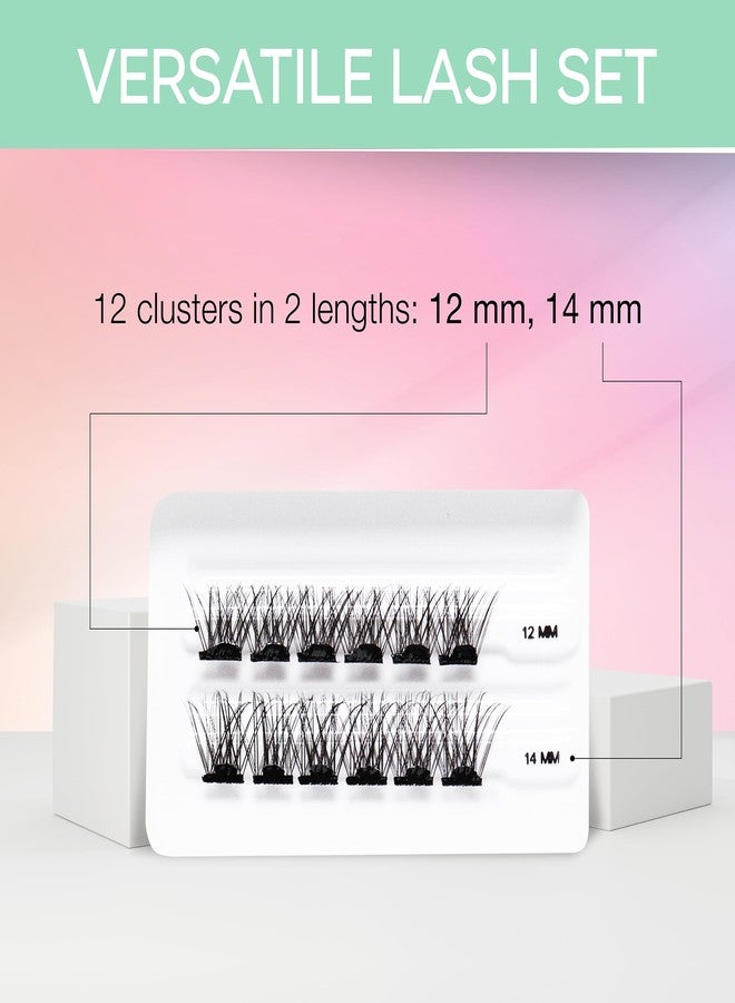 Ardell Press On Pre-Glued Eyelash Extension - Wispies Volume, Customizable DIY Lash Clusters, All-Day Wear, 12mm and 14mm Individual Lashes, 12 Count - Image 3